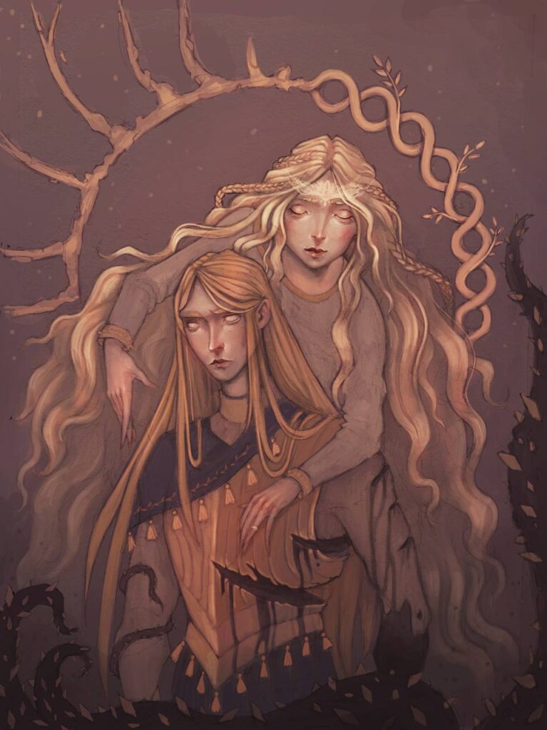 Miquella and his Consort Godwyn (Elden Ring)